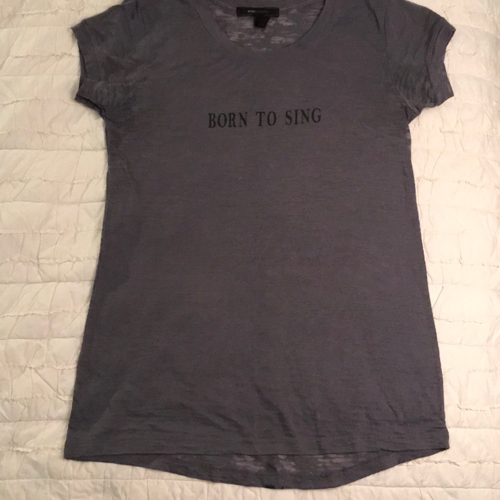 BCBG “Born to Sing” Shirt in Grey